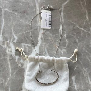 Silver Tone Curved Bar Necklace - Women Jewelry